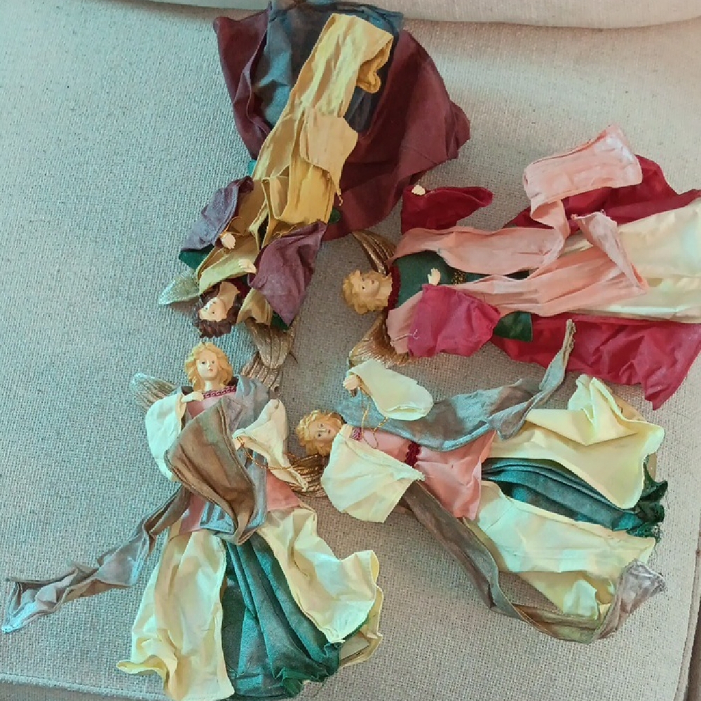 Vintage 1950s Paper Machette Tree Topper Angels